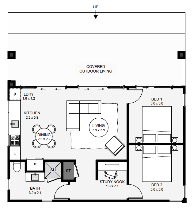 Waterfall Way Granny Flat floor plan
